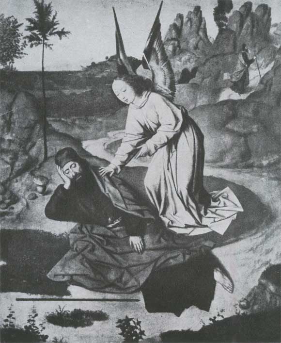 Д. Боутс. Илья в пустыне. 1464—1467. Лувен, церковь св. Петра.