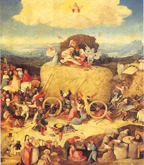 Иероним Босх. Воз сена. Ок. 1485—1490. Эскуриал.
