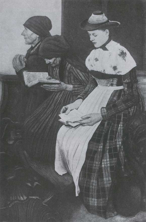 В. Лейбль. Крестьянки в церкви. 1878—1882. Гамбург, музей.