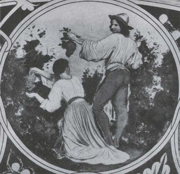 И. Манес. Сбор винограда (медальон часов Староместской ратуши). Прага. 1865—1866.