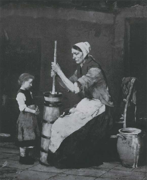 М. Мункачи. Женщина, сбивающая масло. 1873. Будапешт. Национальная галерея.