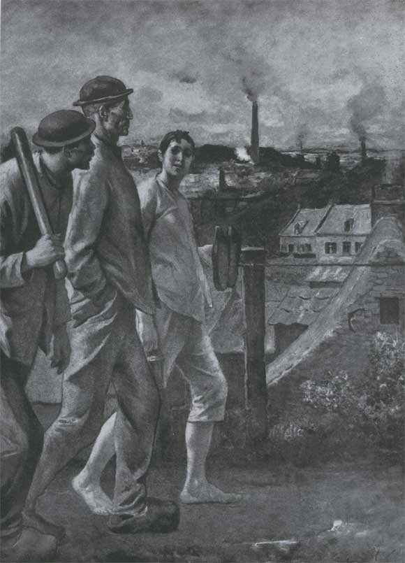 К. Менье. Возвращение из шахты. 1880. Брюссель, Музей Менье