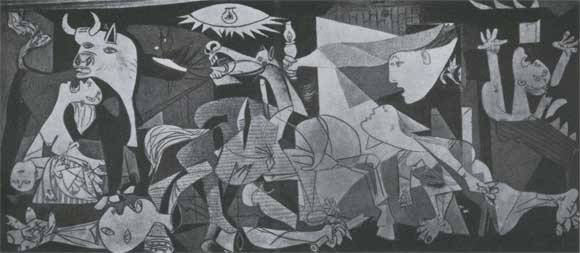 П. Пикассо. Разрушение Герннки. 1937. Нью-Йорк, Музей современного искусства.